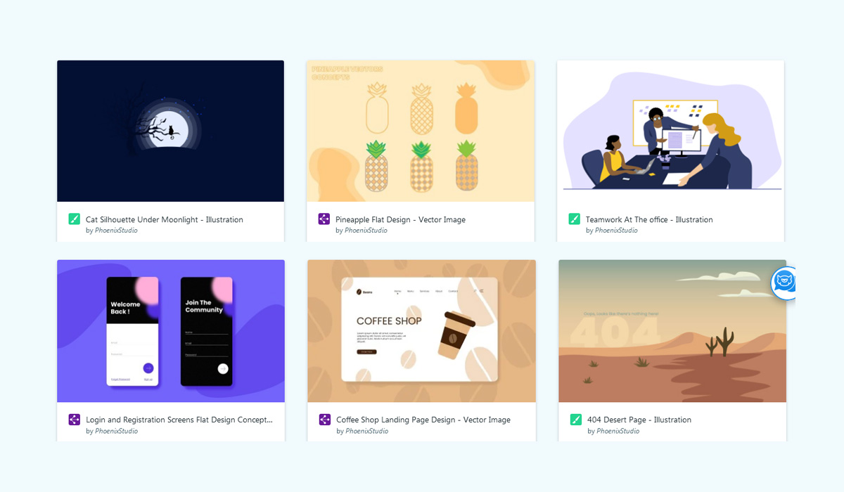 Screenshots des produits graphiques créés par Phoenix Studio