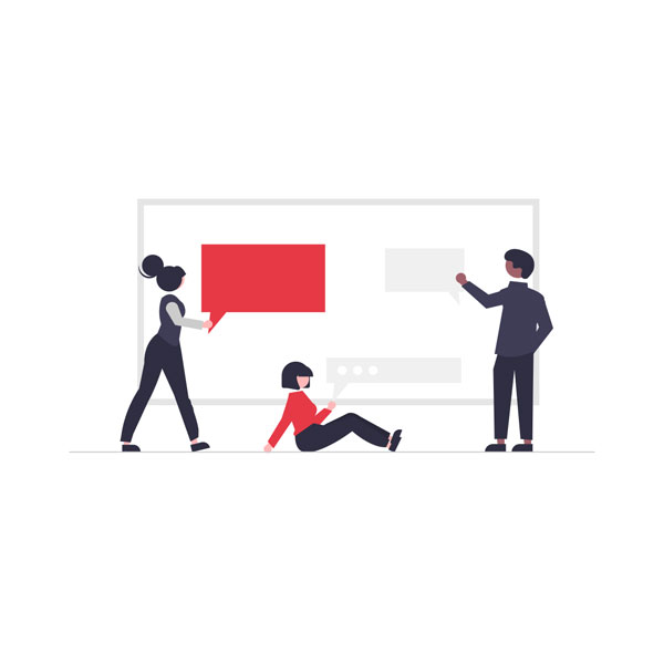 Illustration de trois personnes faisons du développement web